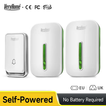 VeryHome Wireless Smart Doorbell. Waterproof Cordless with Button (220V)