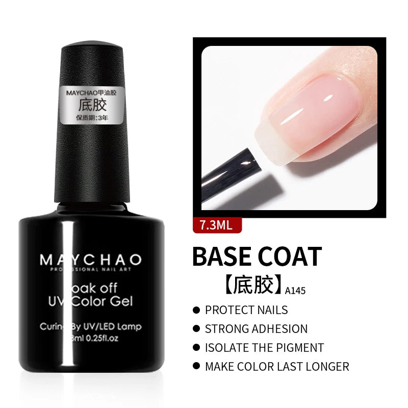 MAYCHAO 7.3ml Base Gel Top Coat UV Gel Nail Polish