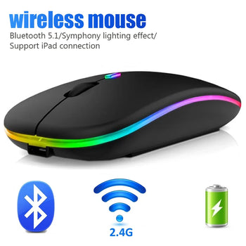 Wireless Bluetooth RGB Rechargeable Mouse for Laptop PC