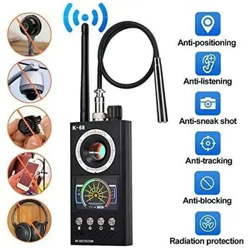 K68 Professional Anti-Spy Camera Detector RF Bug Scanner GPS Tracker Finder