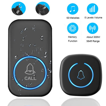 IP44 Waterproof Smart Home Wireless Doorbell 300M Range