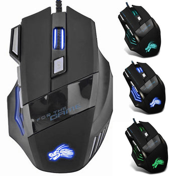 Wired Gaming Mouse 5500 DPI 7-Color Backlight Optical for PC