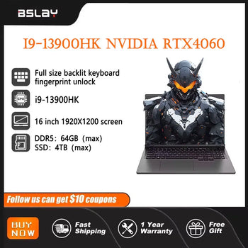 16-inch i9-13900HK RTX 4060 Gaming Laptop | DDR4+SSD Optional | Backlit Keyboard | Fingerprint | Win11 | Limited-Time Discount