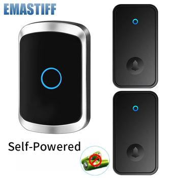 Smart Home Self Powered Waterproof Wireless Doorbell. 150M Remote Receiver Bell