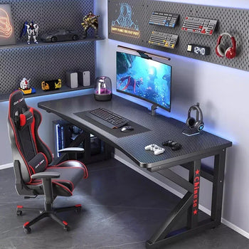 Computer Gaming Desk with Ergonomic Keyboard Storage and Monitor Stand