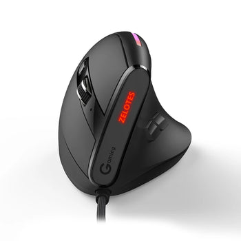 Jomaa RGB Wired Gaming Mouse, Vertical Ergonomic, 9-Button Programmable, 12800 DPI