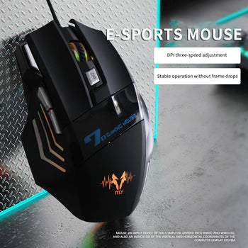 ITLY ProGamer G100 - High-Precision Wired RGB Illuminated Gaming Mouse with Customizable Lighting Effects and Ergonomic