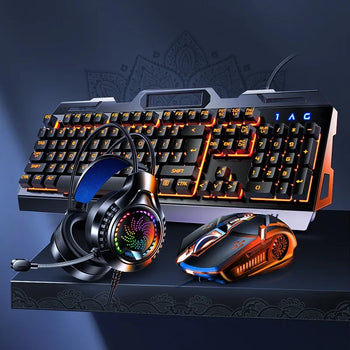 RGB Gaming Keyboard and Mouse, Backlit, USB Wired Computer Keyboard