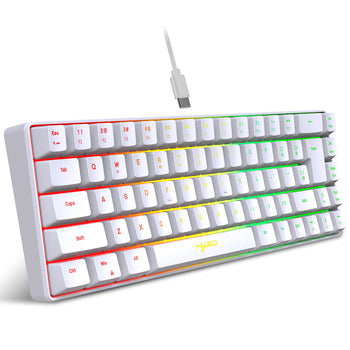 60% Percent Gaming Keyboard, Ergonomic Small Mini membrane Keyboard Compact RGB Backlit Keyboard for Windows, PC, Laptop, Gaming
