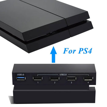 5 Port USB Hub for PS4, USB 3.0 High-Speed Adapter Expansion Hub Connector Fit for  PS4 Gaming Console (Not For PS4 Slim/Pro)