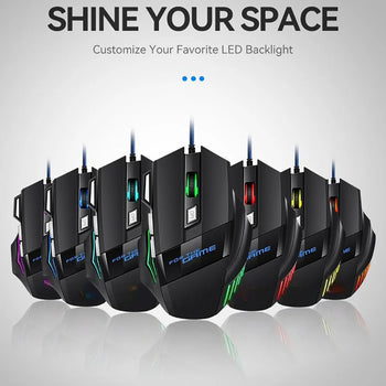 1 PC New Hyperspeed USB Gaming Mouse RGB Backlit Ergonomic Gaming Mice 7D Esports Wired Mouse for Laptop PC Gamer