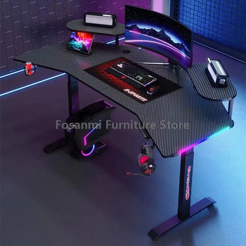 Black Height Adjustable Sit-Stand Electric Gaming Desks