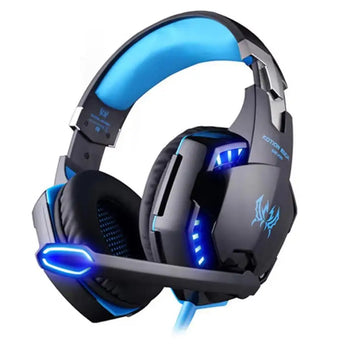 EACH G2000 Gaming Headset Deep Bass Stereo Game Headphone with Microphone LED Light for PC Laptop PS4+Gaming Mouse+Mice Pad