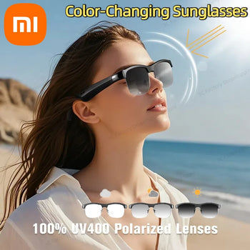 Xiaomi Smart Bluetooth Glasses Headset Intelligence Color-changing Sunglasses UV Protection Hd Call Voice Assistant Glasses 2025