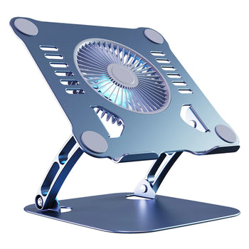 Laptop Tablet Foldable Stand With Cooling Fan Heat Dissipation Stand For MacBook Air Pro Desktop Cooler Aluminum Notebook Holder