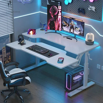 Luxury Carbon Fiber Gaming Desk with Adjustable Lifting