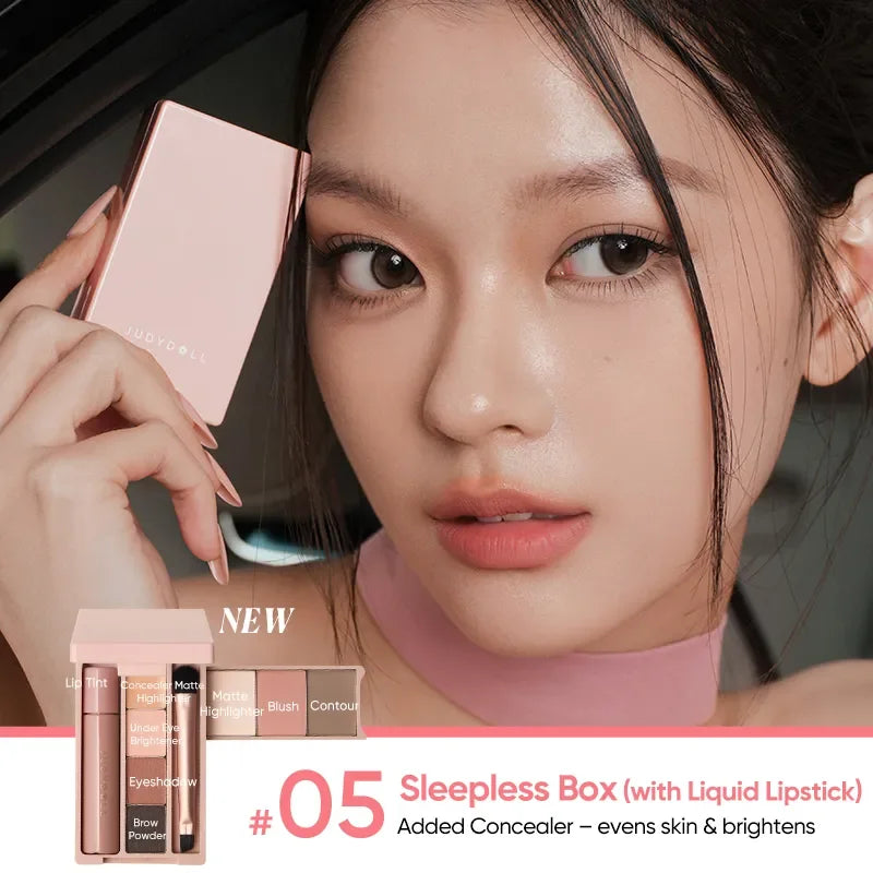 Judydoll Mini Makeup Palette Lipstick Concealer, Highlighter, Eyeshadow Eyebrow
