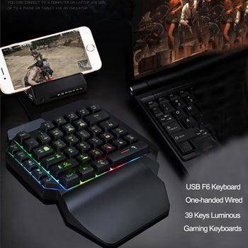 Colorful 39 Keys F6 USB Wired Gaming Keyboard, RGB Backlight