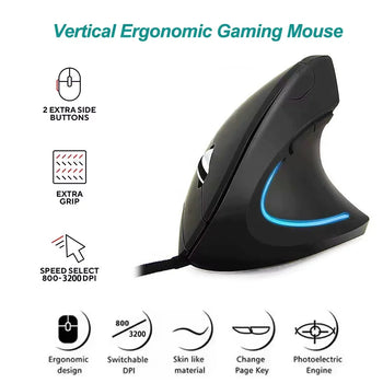RGB Wired Ergonomic Gaming Mouse – 4 DPI, 6 Buttons for PC/Laptop