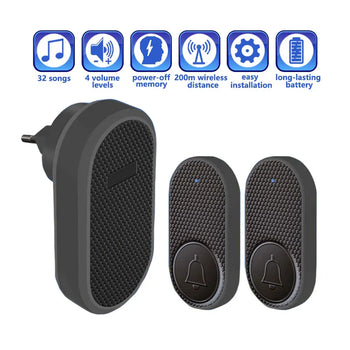 Wireless Smart Doorbell with 32 Melodies – Home Alarm Receiver
