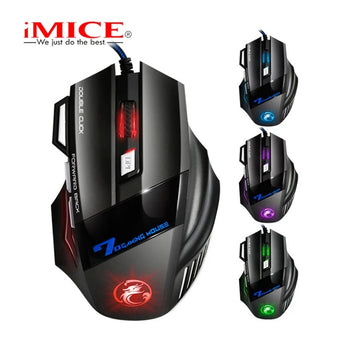 USB Wired Ergonomic Gaming Mouse 4-Button 2400DPI RGB Optical Sensor