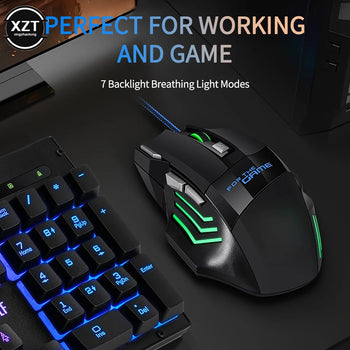 USB Wired Gaming Mouse, 7-Button Backlit, 5500 DPI Adjustable Optical