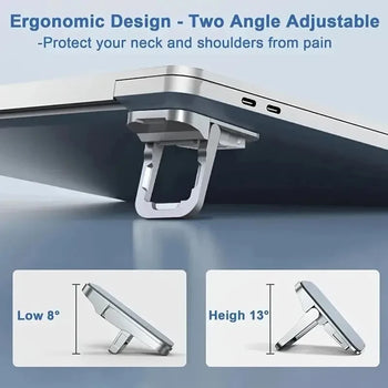 2pcs/Set Foldable Laptop Stand Portable Notebook Support Holder Adjustable Riser Cooling Bracket Universal for Laptop Tablet   4