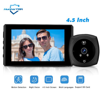 Digital Door Viewer Smart Home Peephole Doorbell Camera 4.5 Inch 1080P