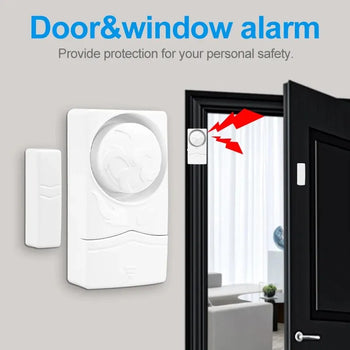 Wireless Door & Window Alarm 110dB Home Safety Anti-Theft Sensor with Open Reminder