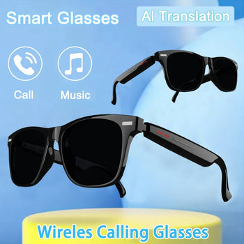 2025 New Smart Glasses AI Translation Glasses 100+ Languages Real-time Translation Bluetooth Music TWS Built-in Mic & Speakers