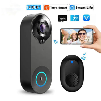 1080P Wireless Video Doorbell Camera with WiFi Connection, Motion Detection & Night Vision