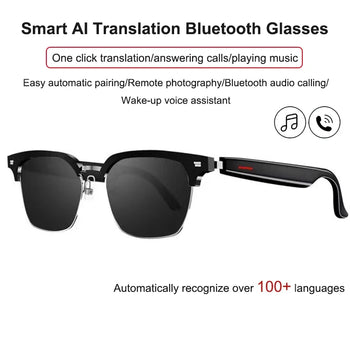 Smart Glasses AI Language Real-time Translation Intelligent Touch Voice Assistant Bluetooth Call Headset Driving Sunglasses