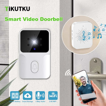Wireless Video Doorbell Camera with Chime, Night Vision & Rechargeable Battery