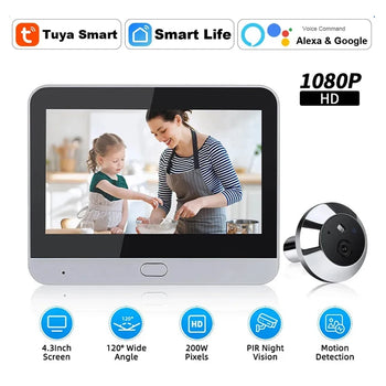 4.3 Inch WiFi Peephole Video Camera Home Security Night Vision Video Door Camera