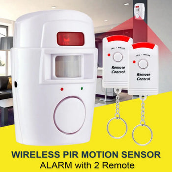 Smart Wireless Motion Sensor Alarm 105dB Home Security with 2 Remotes