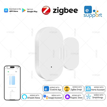 Smart Zigbee Door & Window Sensor – Magnetic Open/Close Monitor with App Alarm