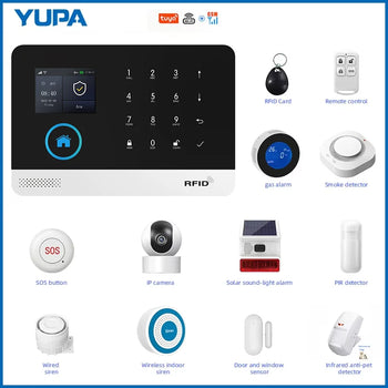 Tuya WiFi GSM 2G Home Security Alarm System with App Control & Wireless Sensors
