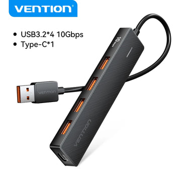 Vention USB 3.2 Gen2 HUB 10Gbps Data Transfer Multiport Adapter For Laptop Desktop Computer Accessorie 5 Ports Splitter USB Hub