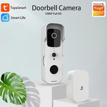 1080P Smart Video Doorbell WiFi Camera, Waterproof Night Vision, Tuya Intercom