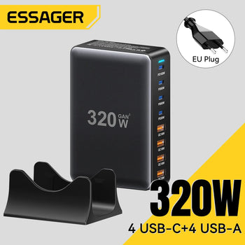 Essager 320W GaN Charger 8Port USB Type C Desktop Charging Station