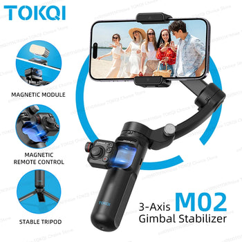 Handheld Gimbal Stabilizer Selfie Tripod with Wireless Remote for Smartphone
