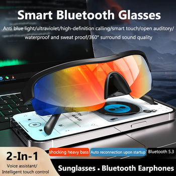 Smart Glasses Men Women Bluetooth Driving Audio Music Earphone Outdoor Sports Cycling UV Protection Anti Blue Light Sunglasses