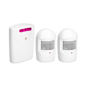 Multifunction Wireless Driveway Alarm IR Motion Sensor Doorbell 1 Receiver 2 Transmitters