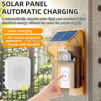 WiFi Wireless Video Doorbell Camera, Solar Powered, HD Night Vision, Waterproof, 2-Way Intercom