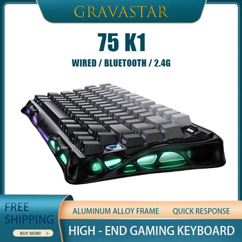 Gravastar 75k1 E-Sports Mechanical Keyboard, 2.4Ghz Bluetooth