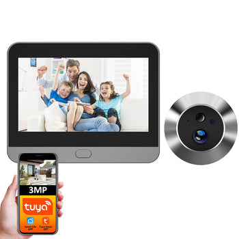 Tuya Smart Door Bell, 3MP 140° Wide View. WiFi IR PIR Detection Camera Alexa Google