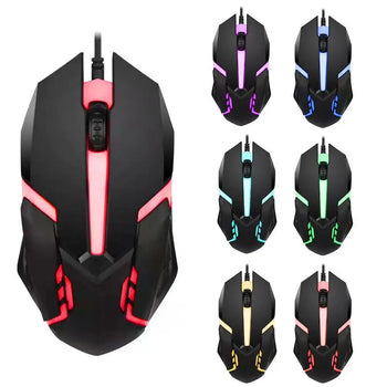 USB Wired Gaming Mouse 1000 DPI 3-Button Silent Backlit Ergonomic for PC/Laptop