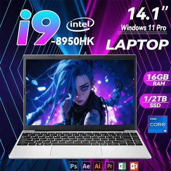 14.1"  Windows 11 Pro  intel core i9 8950hk laptop16GB RAM 1/2TB SSD  gaming laptops 1920*1080 Notebook computer Office laptop