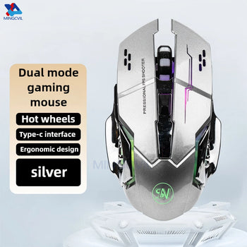 MINGCVIL Rechargeable Wireless Mouse Gaming Computer Bluetooth Mouse USB Mechanical E-Sports Backlight PC Mouse For Computer